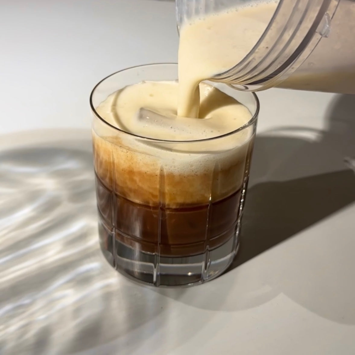 Iced banana shroom latte